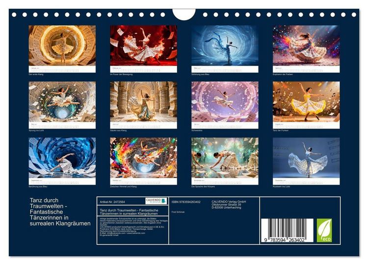 Produktbild: Tanz durch Traumwelten - Fantastische T&auml;nzerinnen in surrealen Klangr&auml;umen (Wandkalender 2027 DIN A4 quer), CALVENDO Monatskalender