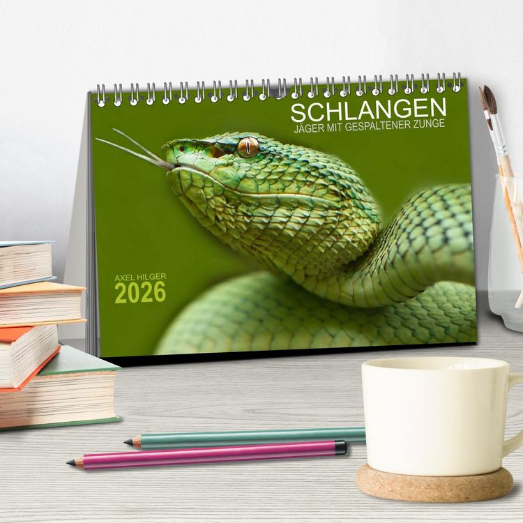 Produktbild: SCHLANGEN. J&Auml;GER MIT GESPALTENER ZUNGE (Tischkalender 2026 DIN A5 quer), CALVENDO Monatskalender