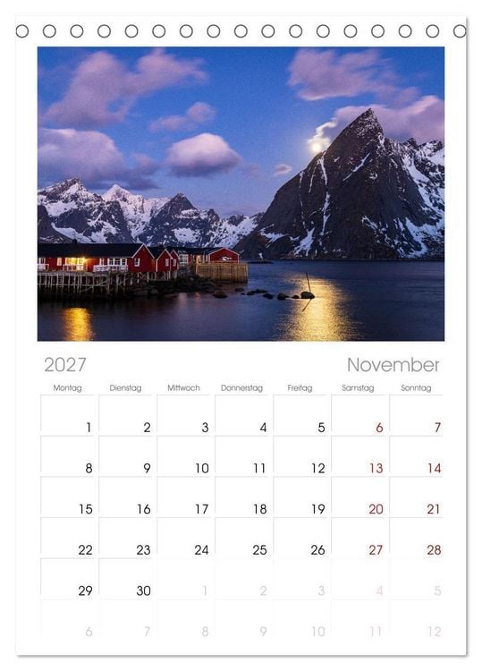 Produktbild: Tischplaner 2027 - Licht des Nordens - LOFOTEN (A5 Tischkalender zum Aufstellen) CALVENDO