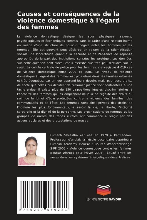 Produktbild: Causes et cons&eacute;quences de la violence domestique &agrave; l'&eacute;gard des femmes
