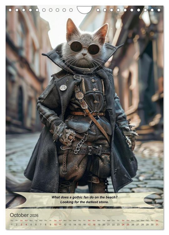 Produktbild: Funny animals in gothic style (Wall Calendar 2026 DIN A4 portrait), CALVENDO 12 Month Wall Calendar