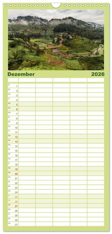 Produktbild: Familienplaner 2026 - Uganda - ein Land der Vielfalt mit 5 Spalten (Wandkalender, 21 x 45 cm) CALVENDO