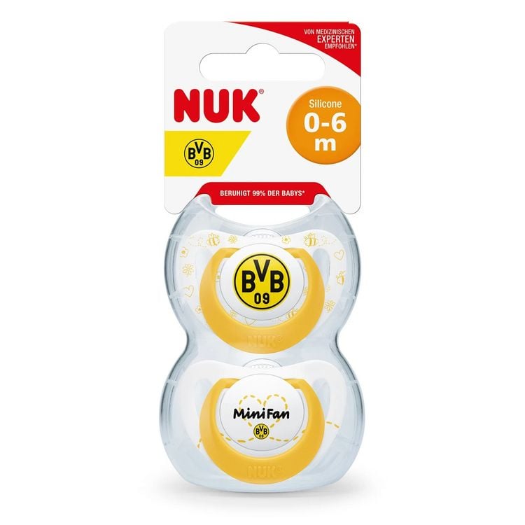 Produktbild: BVB-Schnullerset NUK Star 0-6 Monate