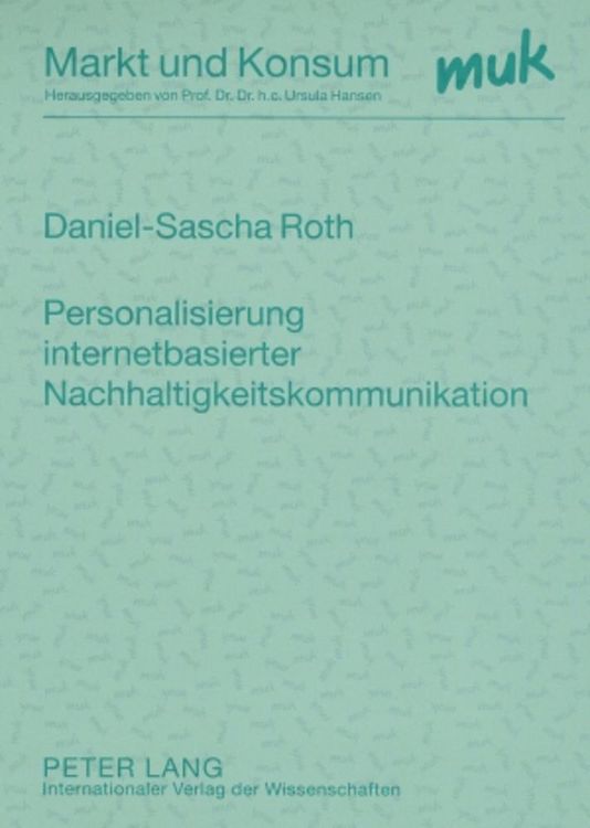 Produktbild: Personalisierung internetbasierter Nachhaltigkeitskommunikation