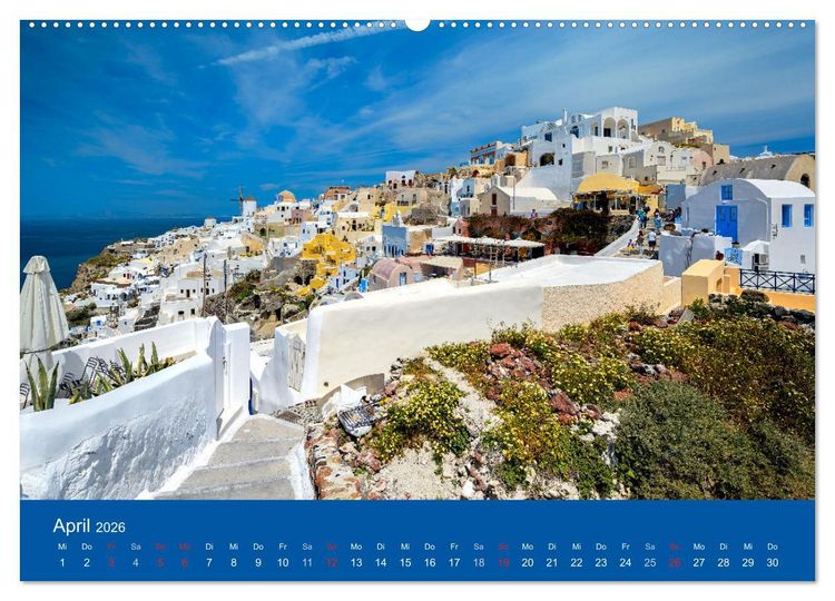 Produktbild: Santorin - eine Insel zum Tr&auml;umen (Wandkalender 2026 DIN A2 quer), CALVENDO Monatskalender
