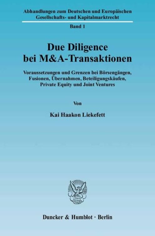 Produktbild: Due Diligence bei M&A-Transaktionen.