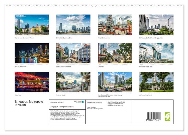 Produktbild: Singapur, Metropole in Asien (hochwertiger Premium Wandkalender 2026 DIN A2 quer), Kunstdruck in Hochglanz