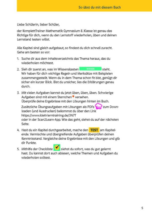 Produktbild: Klett KomplettTrainer Gymnasium Mathematik 8. Klasse