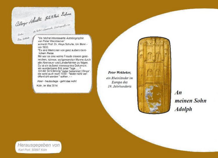 Produktbild: Peter Wekbeker - An meinen Sohn Adolph