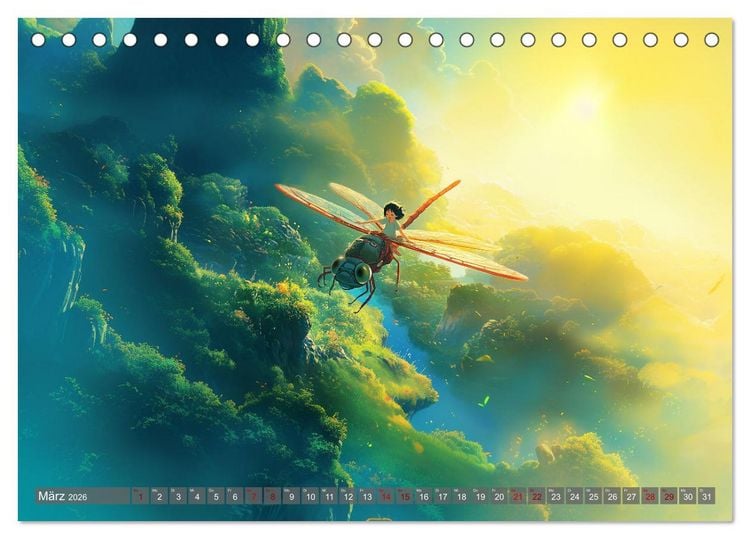 Produktbild: Spaziergang durch Anime Welten (Tischkalender 2026 DIN A5 quer), CALVENDO Monatskalender