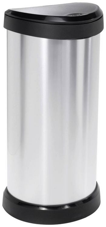 Produktbild: Curver DECO Bin 240641 M&uuml;lleimer 40l (B x H x T) 335 x 685 x 285mm Silber, Schwarz 1St.