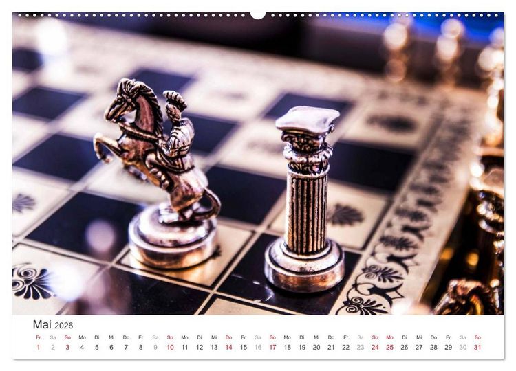 Produktbild: Schach 2026. Impressionen von Figuren und Spielen (Wandkalender 2026 DIN A2 quer), CALVENDO Monatskalender