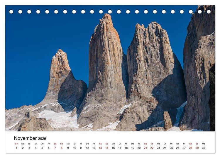 Produktbild: Patagonien, Torres del Paine Nationalpark: Am Rand der Welt (Tischkalender 2026 DIN A5 quer), CALVENDO Monatskalender