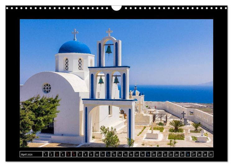 Produktbild: Kalimera Thira - Santorini, die sch&ouml;nste der Kykladen stellt sich vor (Wandkalender 2026 DIN A3 quer), CALVENDO Monatskalender