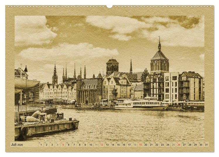 Produktbild: Danzig &ndash; Ein Kalender im Zeitungsstil (hochwertiger Premium Wandkalender 2026 DIN A2 quer), Kunstdruck in Hochglanz