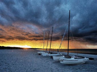 Produktbild: CALVENDO Puzzle Aufziehendes Unwetter zum Sonnenuntergang | 1000 Teile Lege-Gr&ouml;&szlig;e 64x48cm Foto-Puzzle f&uuml;r gl&uuml;ckliche Stunden