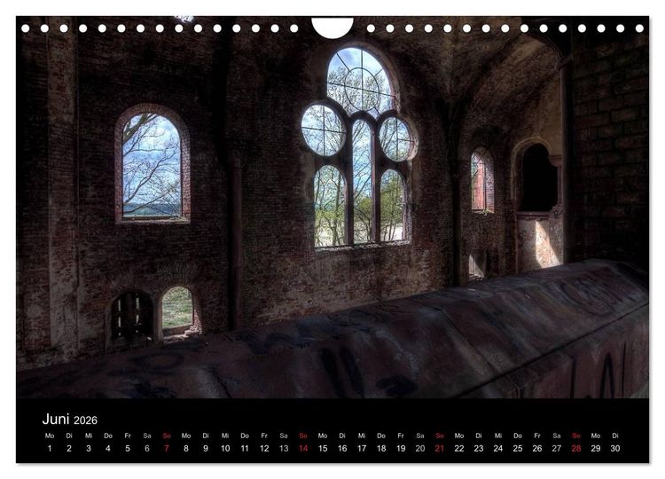 Produktbild: Verlassene Ort - Kirchen (Wandkalender 2026 DIN A4 quer), CALVENDO Monatskalender