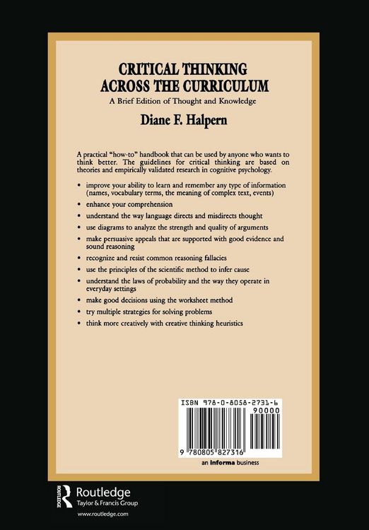 Produktbild: Critical Thinking Across the Curriculum