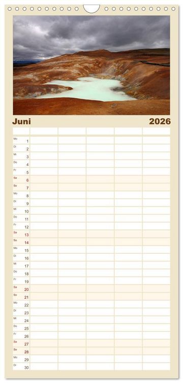 Produktbild: Familienplaner 2026 - Island - Land aus Feuer und Eis mit 5 Spalten (Wandkalender, 21 x 45 cm) CALVENDO