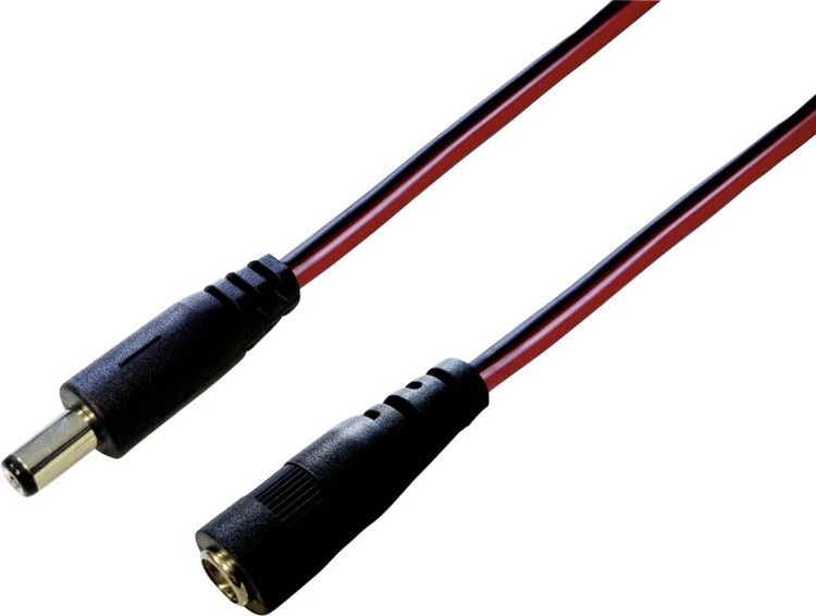 Produktbild: BKL Electronic 072074 Niedervolt-Verl&auml;ngerungskabel Niedervolt-Stecker - Niedervolt-Buchse 5.5 mm 2.1 mm 5.5 mm 2.1 mm 3.00 m 1 St.