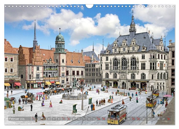 Produktbild: Sachsen-Anhalt - Orte zur Kaiserzeit in Farbe - Fotos restauriert und koloriert (Wandkalender 2026 DIN A3 quer), CALVENDO Monatskalender