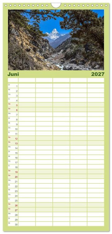 Produktbild: Familienplaner 2027 - Nepal- Trekking durchs Hochgebirge mit 5 Spalten (Wandkalender, 21 x 45 cm) CALVENDO