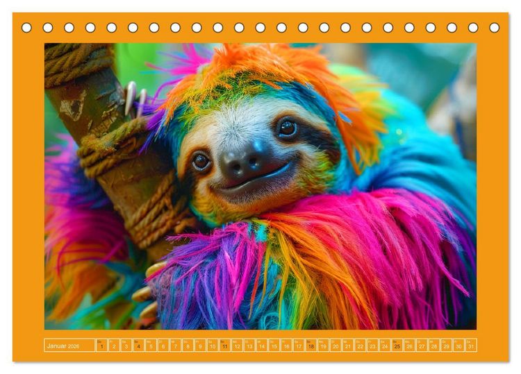 Produktbild: Supermodel Faultier. Professionelles Fotoshooting im Urwald (Tischkalender 2026 DIN A5 quer), CALVENDO Monatskalender