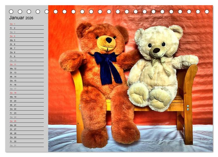 Produktbild: TEDDYB&Auml;R, OH TEDDYB&Auml;R... (Tischkalender 2026 DIN A5 quer), CALVENDO Monatskalender