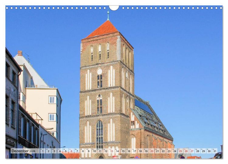 Produktbild: Hansestadt Rostock Historischer Stadtkern bis Warnem&uuml;nde (Wandkalender 2026 DIN A3 quer), CALVENDO Monatskalender