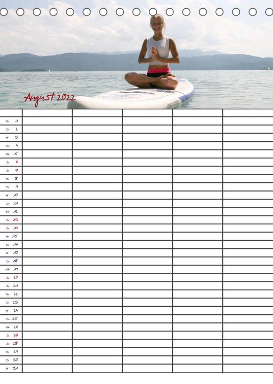 Produktbild: Faszination Yoga - SUP (Familienplaner 5 spaltig) (Tischkalender 2022 DIN A5 hoch)