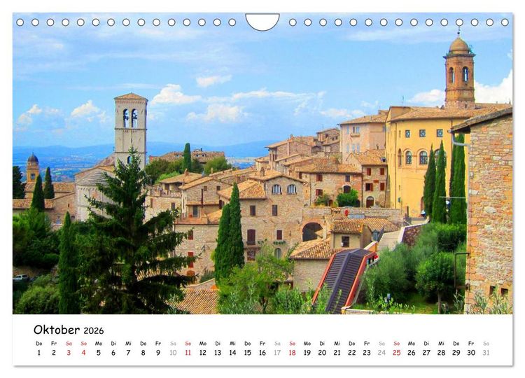 Produktbild: Franziskusweg - Camino di Assisi (Wandkalender 2026 DIN A4 quer), CALVENDO Monatskalender