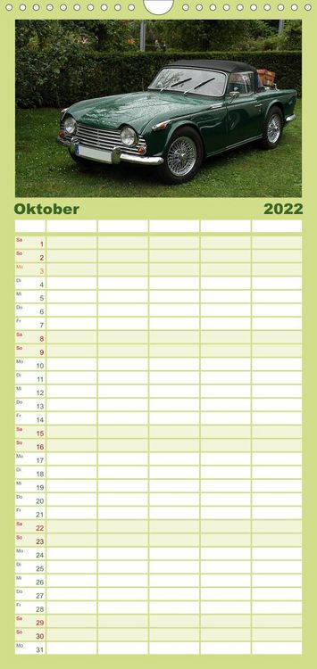 Produktbild: Familienplaner Oldtimer vergangenger Jahrzehnte (Wandkalender 2022 , 21 cm x 45 cm, hoch)