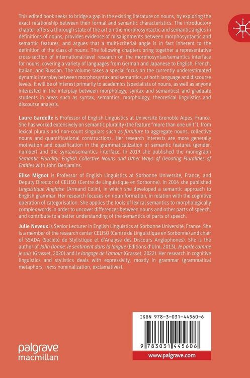 Produktbild: Nouns and the Morphosyntax / Semantics Interface