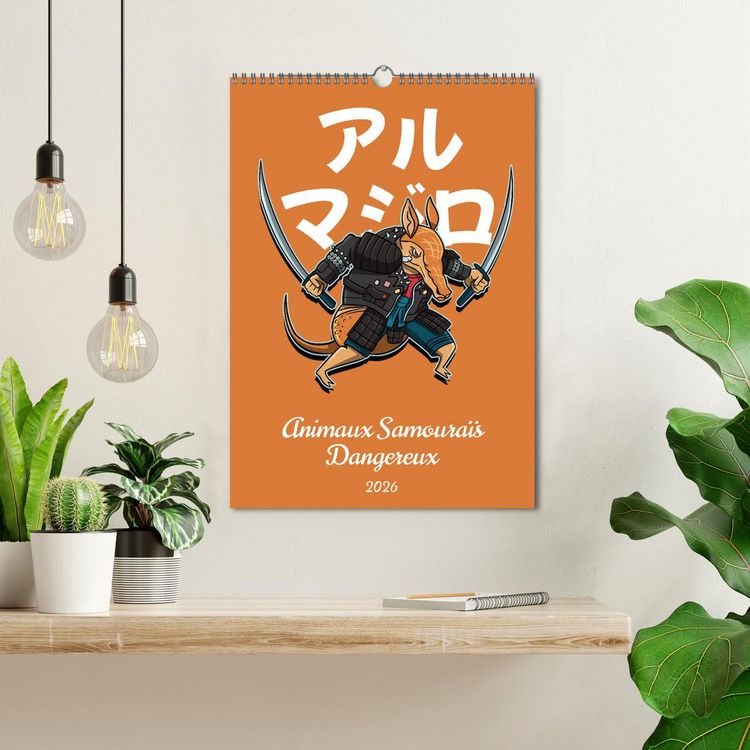 Produktbild: Animaux Samoura&iuml;s Dangereux (Calendrier mural 2026 DIN A3 horizontal), CALVENDO calendrier mensuel