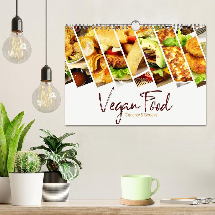 Produktbild: Vegan Food Kalender &ndash; Gerichte und Snacks (Wandkalender 2026 DIN A4 quer), CALVENDO Monatskalender