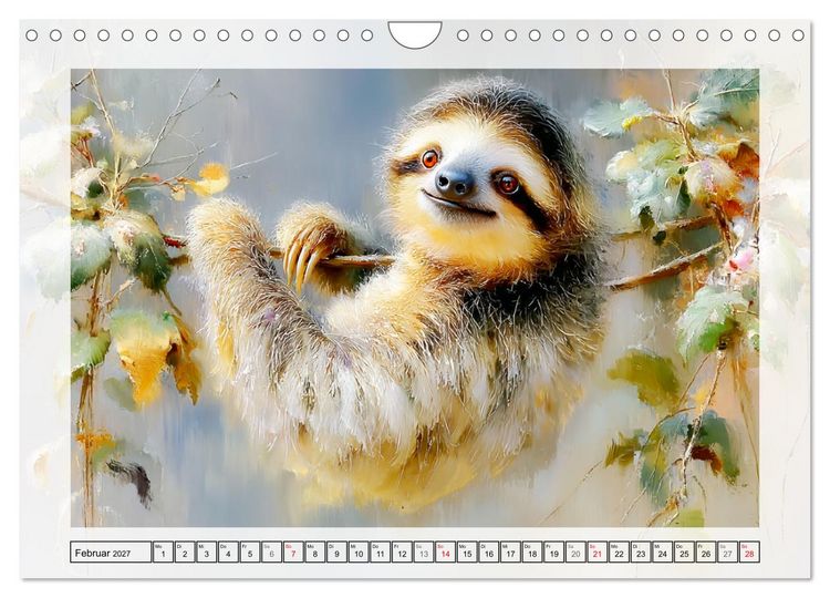 Produktbild: Faultiere. Das L&auml;cheln des Regenwaldes (Wandkalender 2027 DIN A4 quer), CALVENDO Monatskalender
