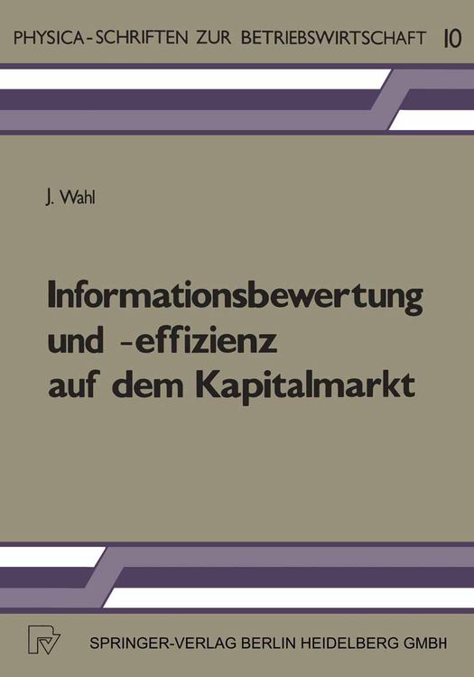 Produktbild: Informationsbewertung und -effizienz auf dem Kapitalmarkt