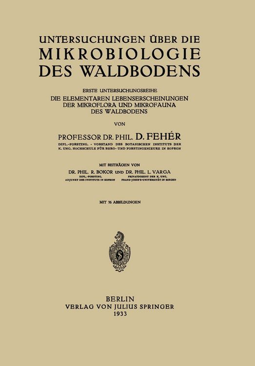 Produktbild: Untersuchungen &uuml;ber die Mikrobiologie des Waldbodens