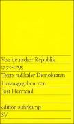 Produktbild: Von deutscher Republik 1775-1795