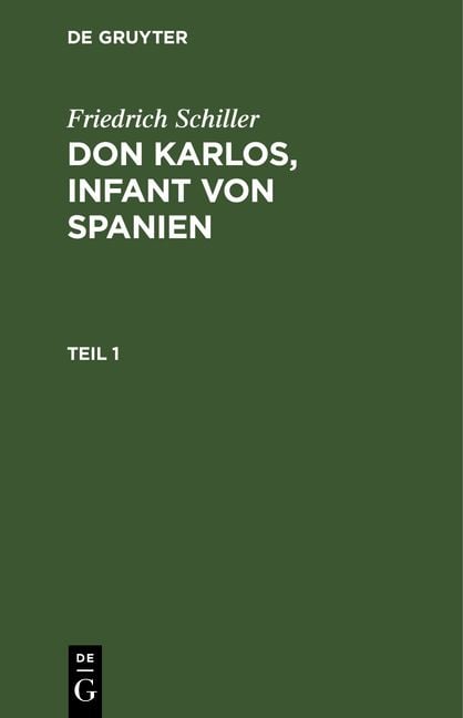 Produktbild: Dom Karlos, Infant von Spanien. Teil 1
