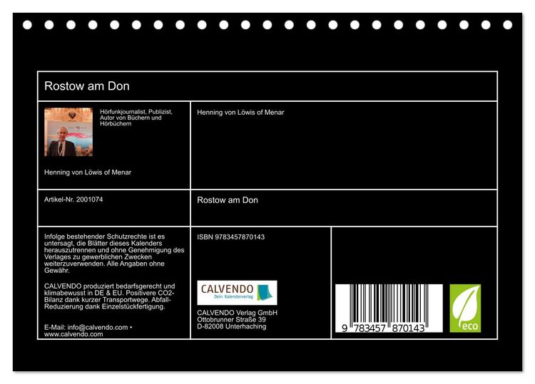 Produktbild: Rostow am Don (Tischkalender 2026 DIN A5 quer), CALVENDO Monatskalender
