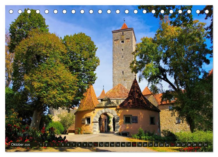 Produktbild: Rothenburg o. d. Tauber - Perle des Taubertales (Tischkalender 2026 DIN A5 quer), CALVENDO Monatskalender
