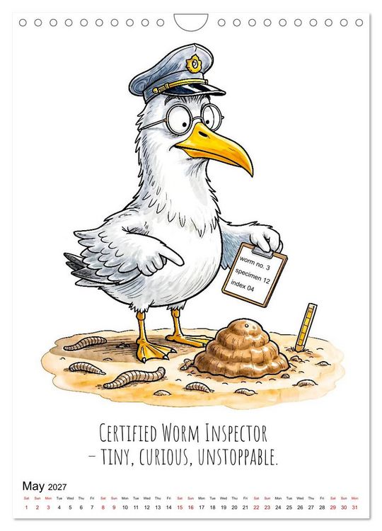 Produktbild: Seagull Shenanigan - A Coastal Year in Feathers (Wall Calendar 2027 DIN A4 portrait), CALVENDO 12 Month Wall Calendar