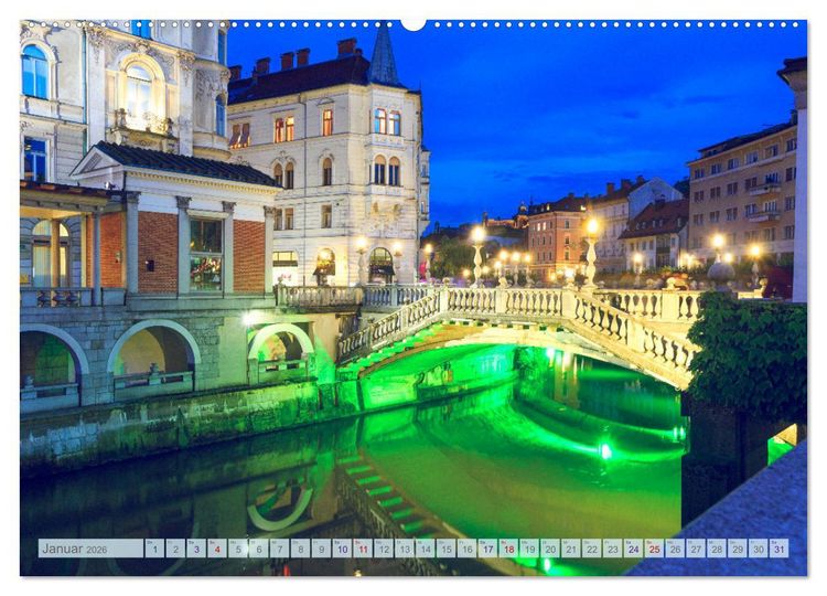 Produktbild: Ljubljana - Sloweniens wundersch&ouml;ne Hauptstadt (hochwertiger Premium Wandkalender 2026 DIN A2 quer), Kunstdruck in Hochglanz