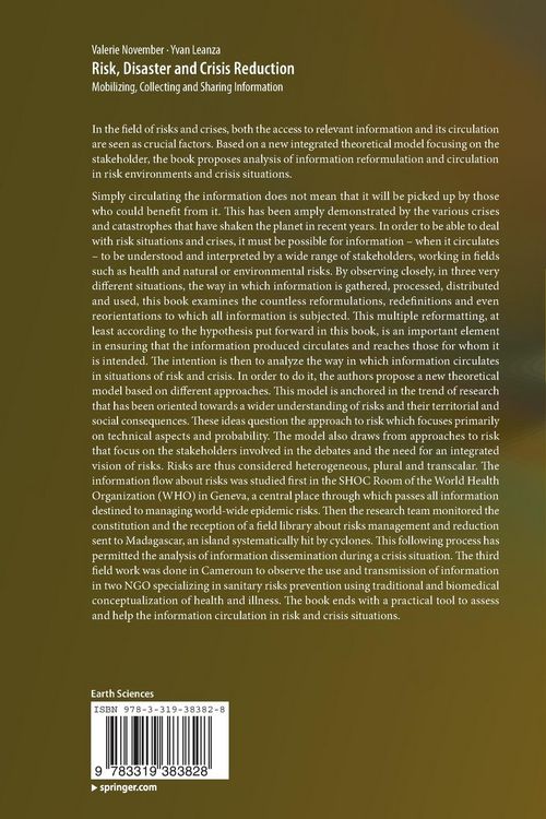 Produktbild: Risk, Disaster and Crisis Reduction