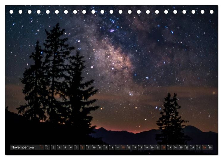 Produktbild: Himmelslichter - Mond und Sterne (Tischkalender 2026 DIN A5 quer), CALVENDO Monatskalender