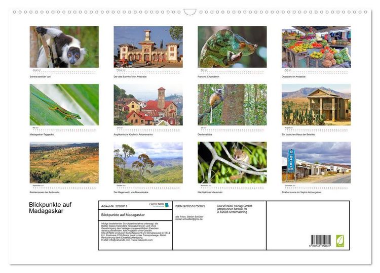 Produktbild: Blickpunkte auf Madagaskar (Wandkalender 2027 DIN A2 quer), CALVENDO Monatskalender