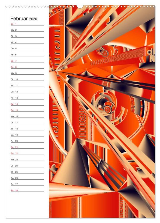 Produktbild: Geometrische Raumeindr&uuml;cke Planer (Wandkalender 2026 DIN A2 hoch), CALVENDO Monatskalender
