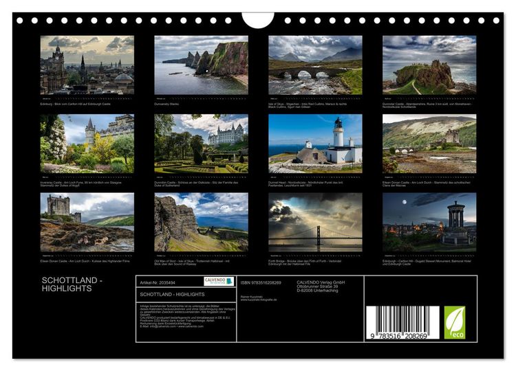 Produktbild: SCHOTTLAND - HIGHLIGHTS (Wandkalender 2026 DIN A4 quer), CALVENDO Monatskalender
