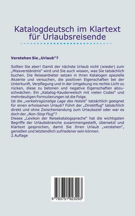 Produktbild: Katalogdeutsch im Klartext f&uuml;r Urlaubsreisende